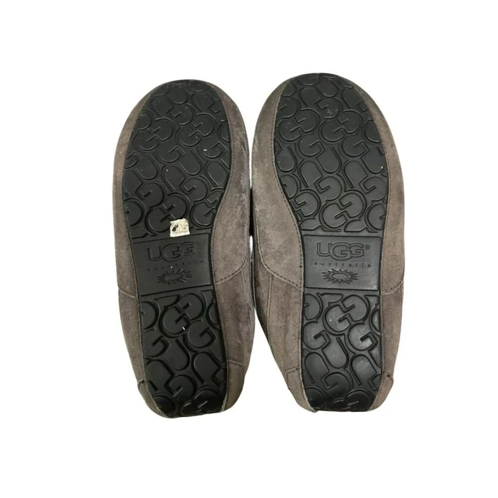 Ugg Men's Size 12 Taupe Suede Shearling Lined Slippers House Shoes Casual Comfy
